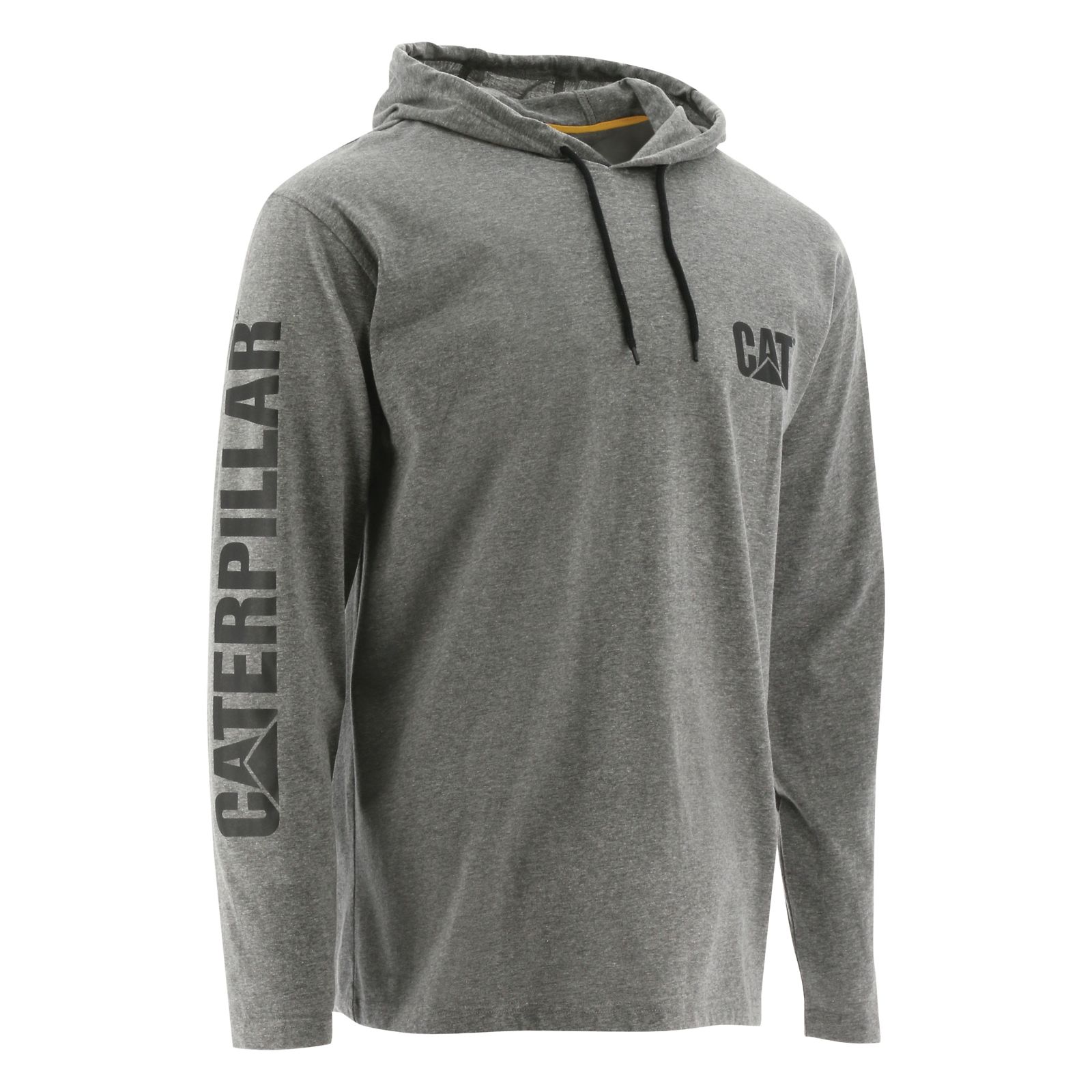 Caterpillar Upf Hooded Banner Long Sleeve Philippines - Mens T-Shirts - Grey 63419YVBJ